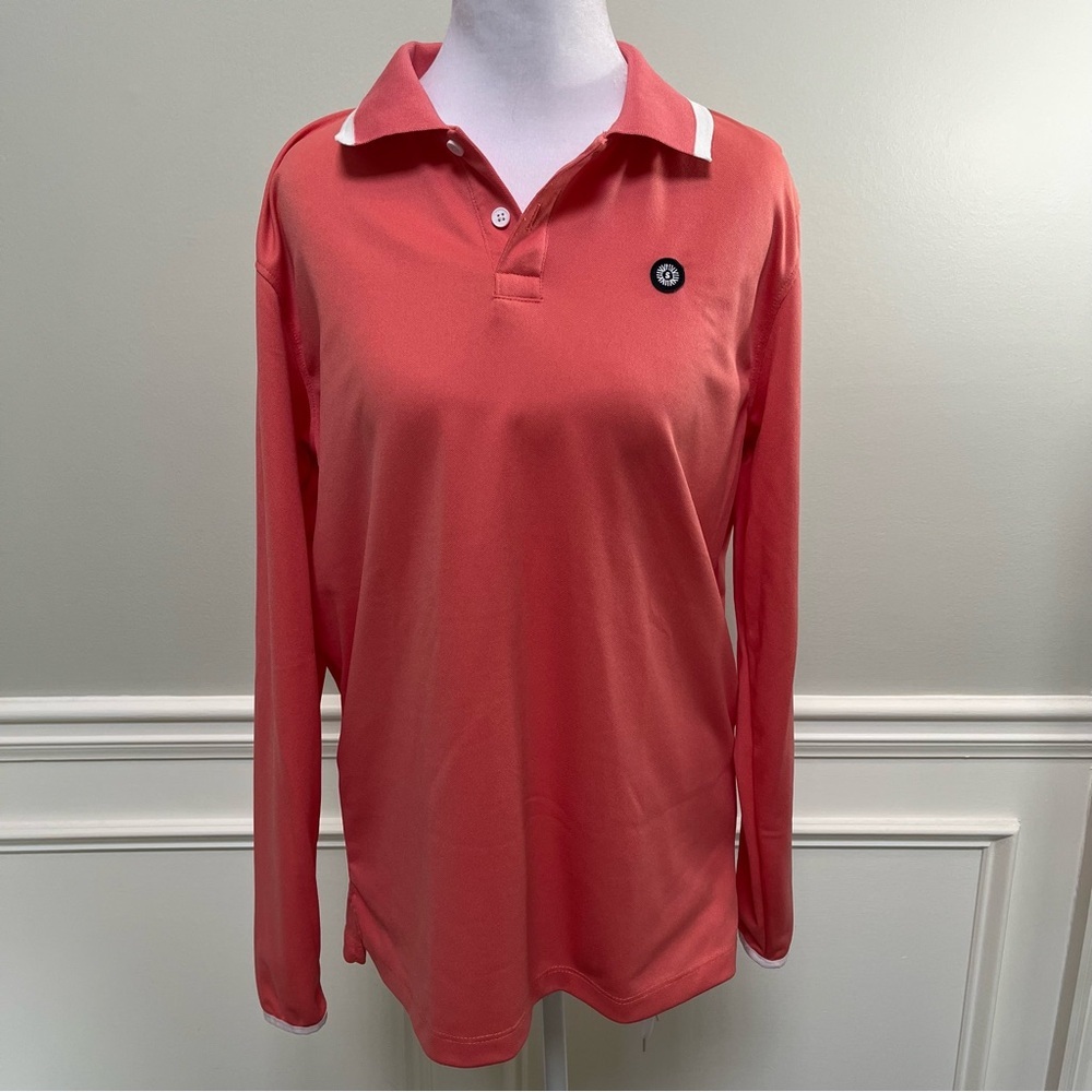 Sun50 UPF-50 Coral Long Sleeve Polo Shirt XL